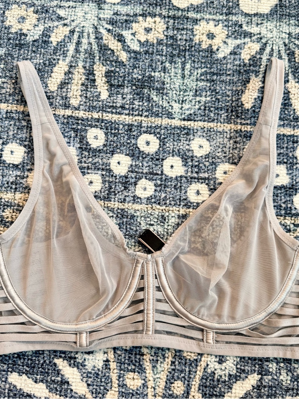 Victorias Secret Sheer Underwire Bralette in Light Taupe gray